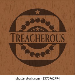 Treacherous realistic wooden emblem