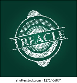 Treacle chalk emblem written on a blackboard