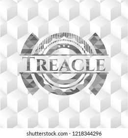 Treacle grey badge with geometric cube white background
