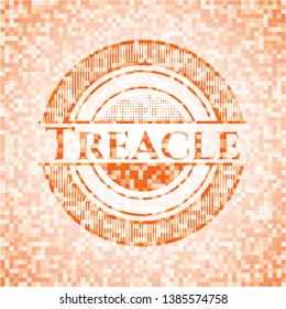 Treacle orange mosaic emblem with background