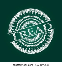 Tread on blackboard. Vector Illustration. Detailed.