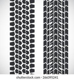 Tread Pattern Tyre. Vector Set Of Detailed Tire Prints. 