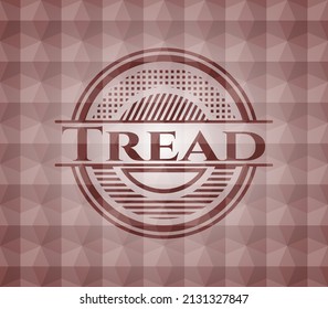 Tread red seamless geometric emblem. 