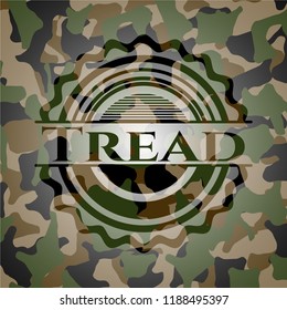 Tread written on a camouflage texture