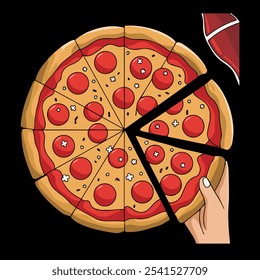 Treading pizza vector illustration design.