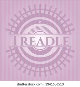 Treadle realistic pink emblem