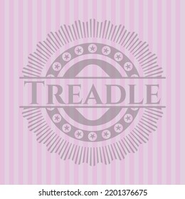 Treadle Vintage Pink Emblem. Elegant Design. 