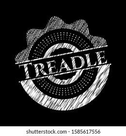 Treadle written on a chalkboard. Vector Illustration. Detailed.