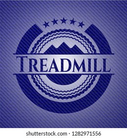 Treadmill badge with denim background