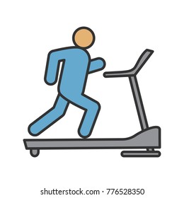 Treadmill color icon. Exercise machine. Isolated vector illustration