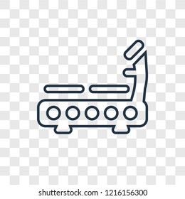 Treadmill concept vector linear icon isolated on transparent background, Treadmill concept transparency concept in outline style