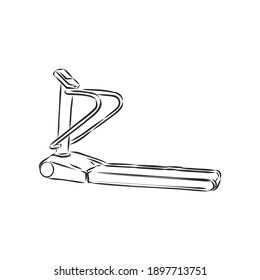 Treadmill doodle style sketch illustration hand drawn vector treadmill vector sketch illustration.