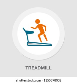 treadmill exercise icon, man running on a treadmill. vector illustration
