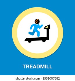 treadmill. treadmill exercise icon, man running on a treadmill. vector illustration