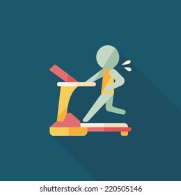 treadmill flat icon with long shadow,eps10