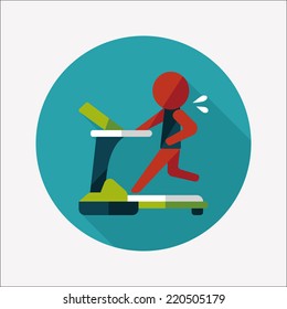 treadmill flat icon with long shadow,eps10