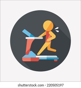 treadmill flat icon with long shadow,eps10
