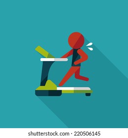 treadmill flat icon with long shadow,eps10