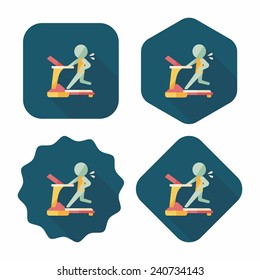 treadmill flat icon with long shadow,eps10