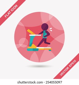 treadmill flat icon with long shadow,eps10