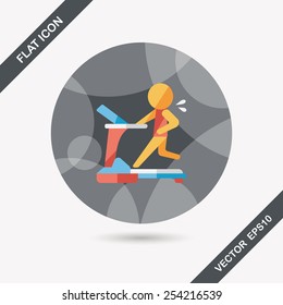 treadmill flat icon with long shadow,eps10