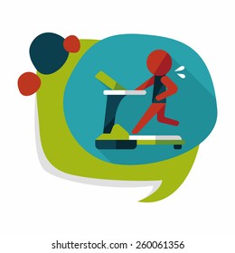 treadmill flat icon with long shadow,eps10