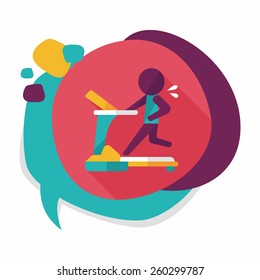 treadmill flat icon with long shadow,eps10