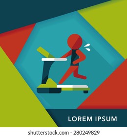 treadmill flat icon with long shadow,eps10