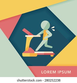 treadmill flat icon with long shadow,eps10