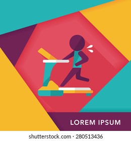 treadmill flat icon with long shadow,eps10