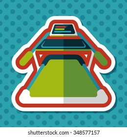 treadmill flat icon with long shadow,eps10