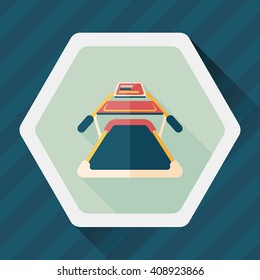 treadmill flat icon with long shadow,eps10