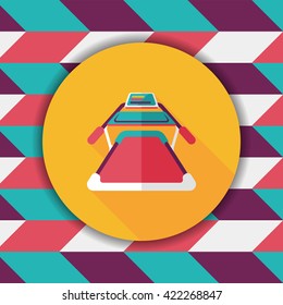 treadmill flat icon with long shadow,eps10