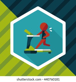 treadmill flat icon with long shadow,eps10