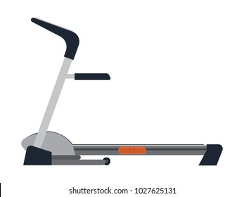 Treadmill. Flat. Trainer to speed up metabolism and weight loss. Healthy lifestyle. Vector