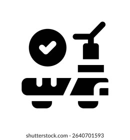 treadmill glyph icon. Strong and solid vector icon for websites, mobile interfaces, presentations, and visual branding. High quality and easy to edit.
