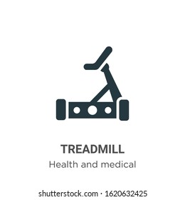 Treadmill glyph icon vector on white background. Flat vector treadmill icon symbol sign from modern health collection for mobile concept and web apps design.