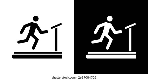 Icono de la cinta de correr. El Vector de silueta negro