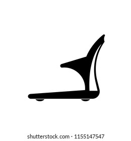 Treadmill icon in black style isolated on white background.