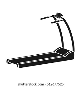 Treadmill icon in black style isolated on white background. Sport and fitness symbol stock vector illustration.