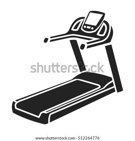 Treadmill icon in black style isolated on white background. Sport and fitness symbol stock vector illustration.