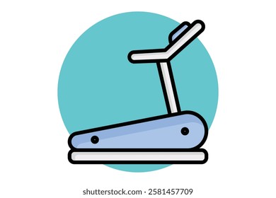 Treadmill icon. colored outline icon style. icon related to gym and fitness. gym elements vector illustration