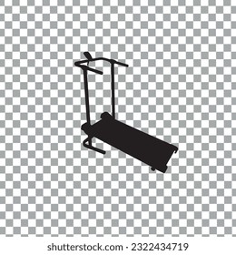 Treadmill Icon Concept Design on Checkerboard Transparent Background