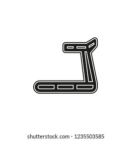 treadmill icon, fitness, exercise, gym icon - vector training machine
