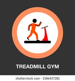 Treadmill Icon, Fitness, Exercise, Gym Icon - Vector Training Machine
