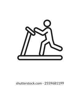 Treadmill icon Flat art in black and white isolated