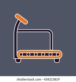 Treadmill icon. Flat design. Vector illustration.