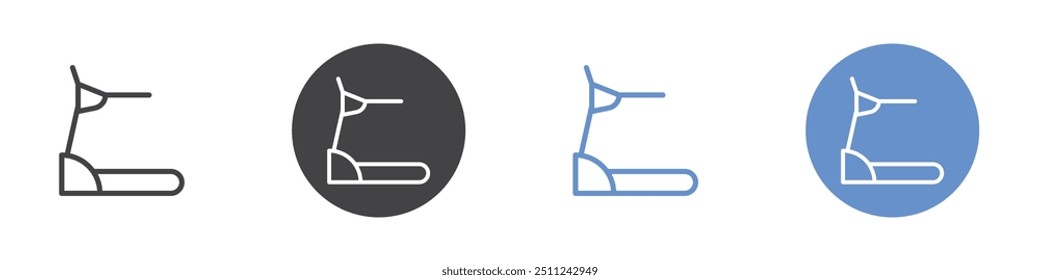 Treadmill icon Flat set in black and white color