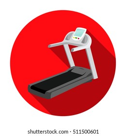 Treadmill icon in flat style isolated on white background. Sport and fitness symbol stock vector illustration.