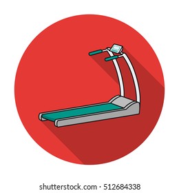Treadmill icon in flat style isolated on white background. Sport and fitness symbol stock vector illustration.